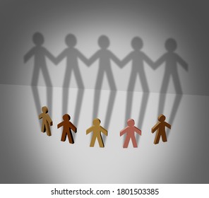 Multiracial Group Together And Racial Unity Concept As A 3D Render.