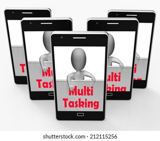 Multitasking Phone Meaning Doing  Multiple Tasks Simultaneously