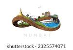 Mumbai: City of Dreams. Through iconic landmarks like the Gateway of India, Bandra Worli Sealink, Pagoda, and National Park, the city captures the vibrant energy of city and its diverse culture. 3D