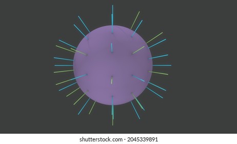 Mumps Virus Cell Structure.3d Illustration