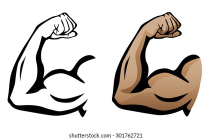 Muscular Arm Flexing Bicep Vector  Illustration