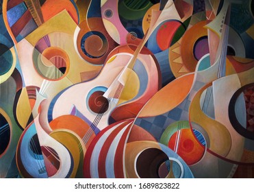 Music Background, Sound, Handmade Painting, Music Abstract, Subject