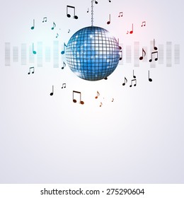 music ball and equalizer background for active party events