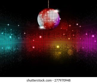 music ball multicolor disco party floor background
