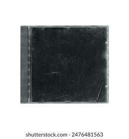 music cd disk mockup with empty black cover for artworks