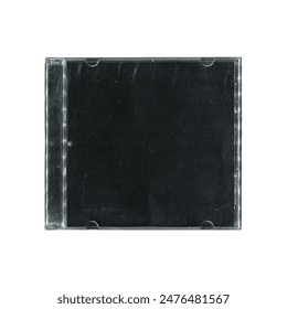music cd disk mockup with empty black cover for artworks