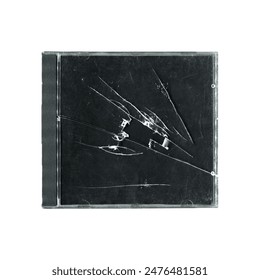 music cd disk mockup with empty black cover for artworks