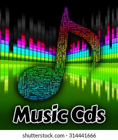Music Cds Indicating Compact Disk And Singing