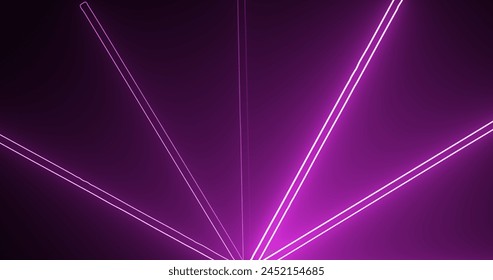 Music concert award show glittering festival night light beams in sky animated neon bg. Electronic DJ beats reactive spotlight show glowing nightlife flash lights in black overlay asset. Magic bg - Powered by Shutterstock