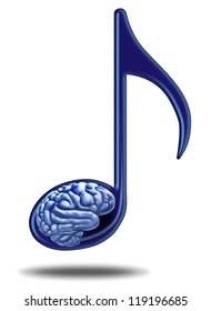 Music Education And Medical Therapy With A Musical Note Containing A Human Brain As A Symbol Of Teaching And Learning The Power Of The Arts.