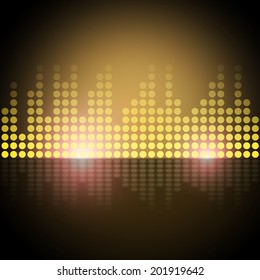 Music Equalizer Background Showing Frequency Meter Or Sound Analyzer 