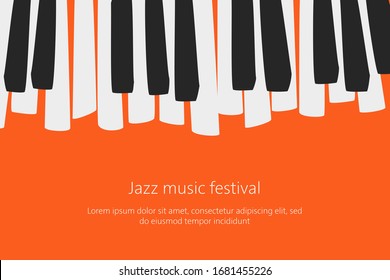 Music Festival Poster Template With Piano Keys. 