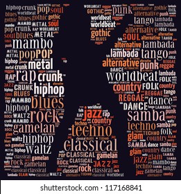 Music Genre In Text Graphics