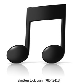 Music Note 3d Icon On White Background