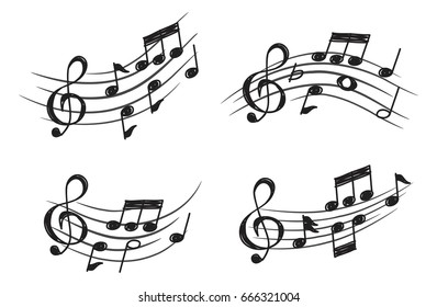 Music Note Design Element In Doodle Style