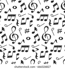 Music Note Seamless Background Stock Vector (Royalty Free) 616470629 ...