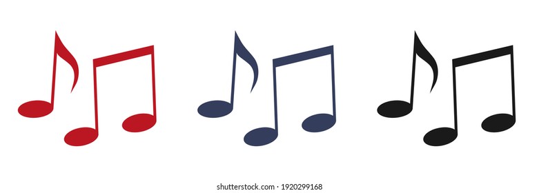 Music Notes Icons Set Red Blue Stock Illustration 1920299168 | Shutterstock