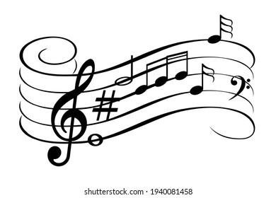 249 Wavy music staff Images, Stock Photos & Vectors | Shutterstock