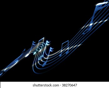 Music Notes On Dark Black Background Stock Illustration 38270647 ...