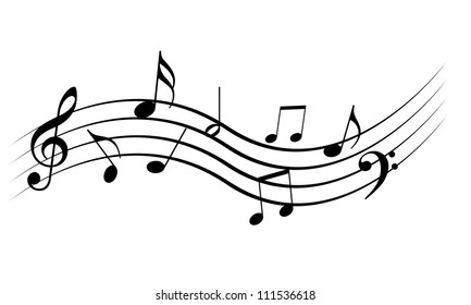 Music Notes On Solide White Background Stock Illustration 111535673 ...