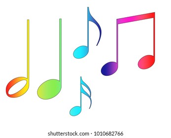 Music Notes Set Amazing Colors Stock Illustration 1010682766 | Shutterstock