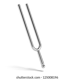 Music Tuning Fork Isolated On A White Background