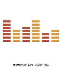 Music wave abstract sound design illustration. Audio equalizer line voice electronic and frequency musical radio pattern. Volume stereo graph waveform symbol and signal pulse spectrum rainbow