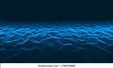 Musical Abstract Sound Wave On Blue Background. Digital Equalizer For Music. Music Background Equalizer Concept. Sound Wave. Dynamic Vibration Wallpaper