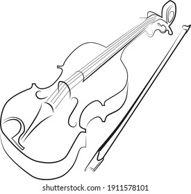 Musical Instrument Black White Violin Stock Illustration 1911578101 ...