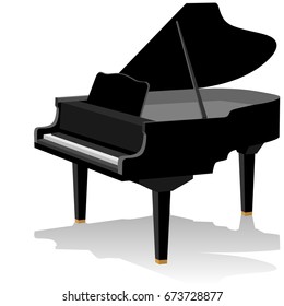 Baby Grand Piano Isolated On White Stock Vector (Royalty Free ...