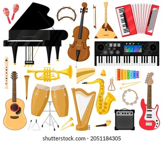 Musical Instruments Cartoon Music Band Instruments Stock Illustration ...