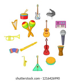 Musical Instruments Icons Set Cartoon Style Stock Illustration ...