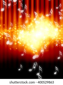 Musical notes on background