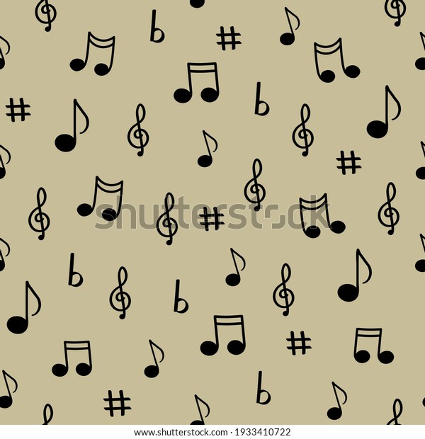musical notes on a beige
background