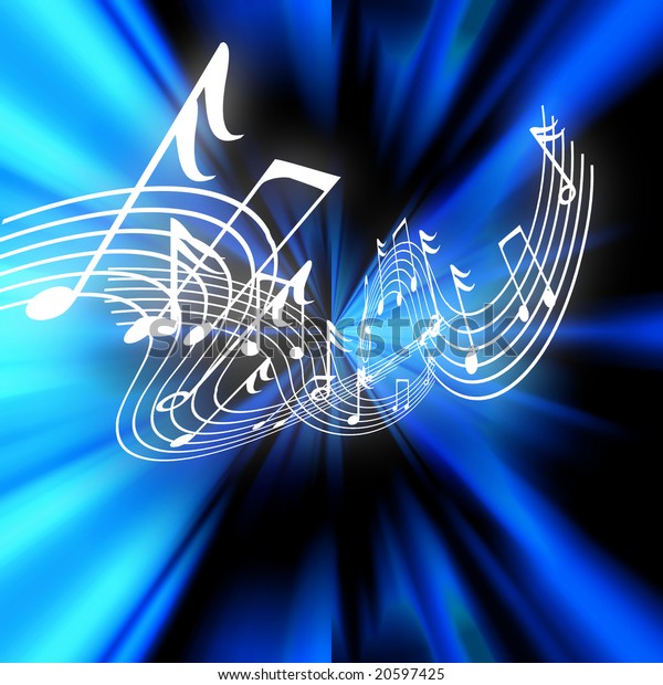 Musical Notes On Clear Blue Background Stock Illustration 20597425 ...