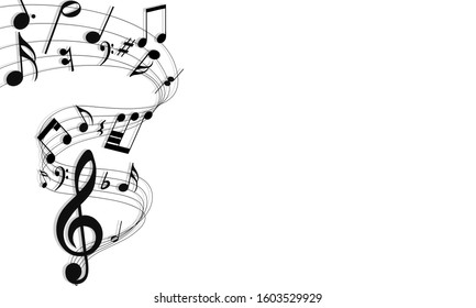 Musical Notes On White Background Stock Illustration 1603529929