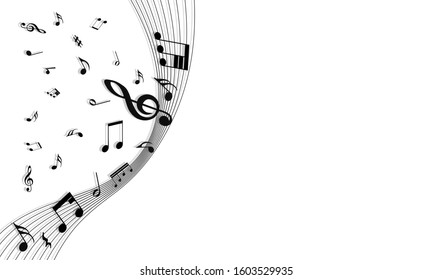 Musical Notes on White Background.