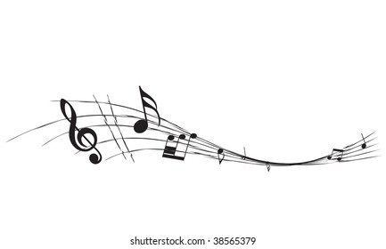 Musical Notes Staff Background Design Use Stock Illustration 38565379