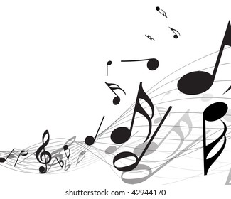 Musical Notes Staff Background Design Use Stock Illustration 42944170 ...