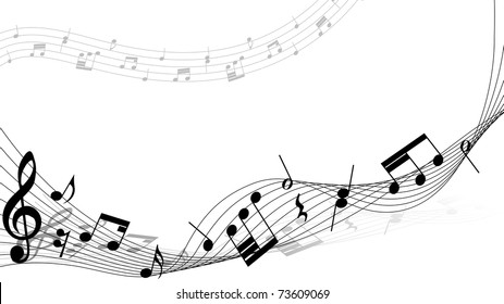 Musical Notes Staff Background Design Use Stock Illustration 73609069 ...