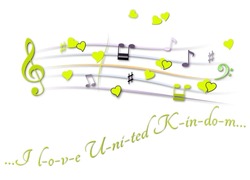 Musical Score Colored I Love United Kingdom