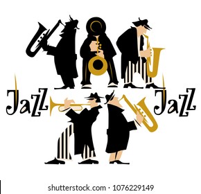 Cartoon Jazz Musicians Group Vector Illustration Stock Vector (Royalty ...