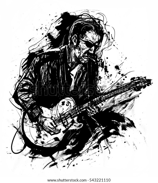 Musician Guitar Guitarist Guitar Rock Player Stock Illustration 543221110