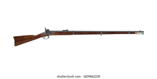 Musket 3D Illustration On White Background