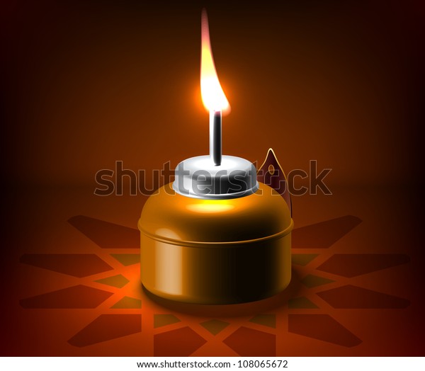 Muslim Oil Lamp Pelita Stock Illustration 108065672