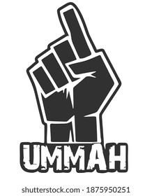 Muslim One Ummah Sign. Or One Nation Who Beleive In One GOD.