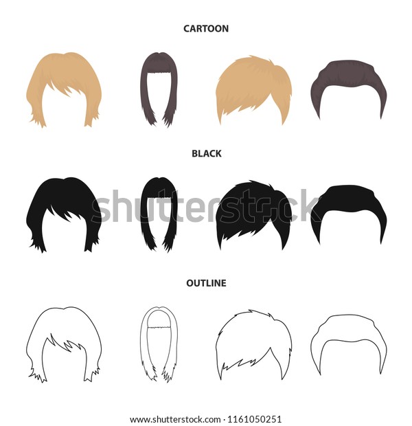 Mustache Beard Hairstyles Cartoonblackoutline Icons Set