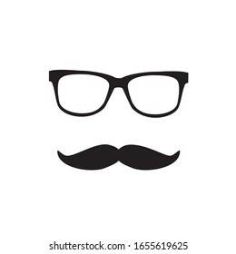 Mustache and Glasses Icon. raster icon