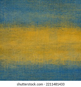 Mustard Yellow And Navy Blue Abstract Rough Texture On Canvas.