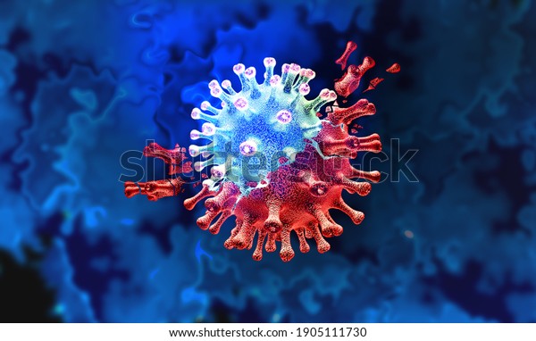 Mutating Virus Concept New Coronavirus Variant Stock Illustration